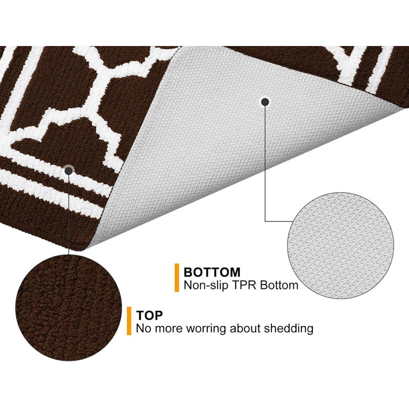 Washable Door Mats Indoor,Non-Slip Low Profile Doormat,80 Cm, Dark Brown