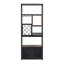 Armoire-bar industrielle avec porte-bouteilles en bois