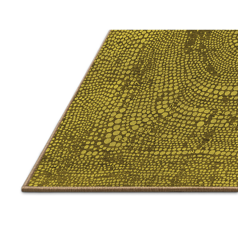 Tapis jaune Mid-Century moderne 2705