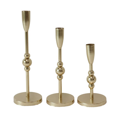 Ensemble de 3 porte-bougies coniques en métal 14,57 po
