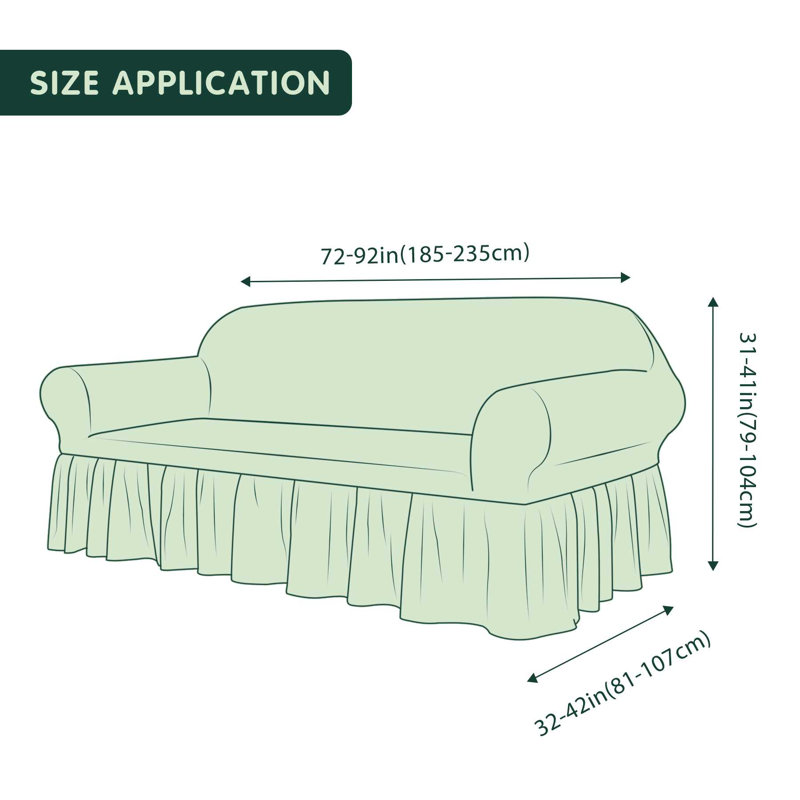 Housse en tissu extensible pour canapé à coussins carrés Seersucker, Amande, H 41 po x l 92 po x P 42 po
