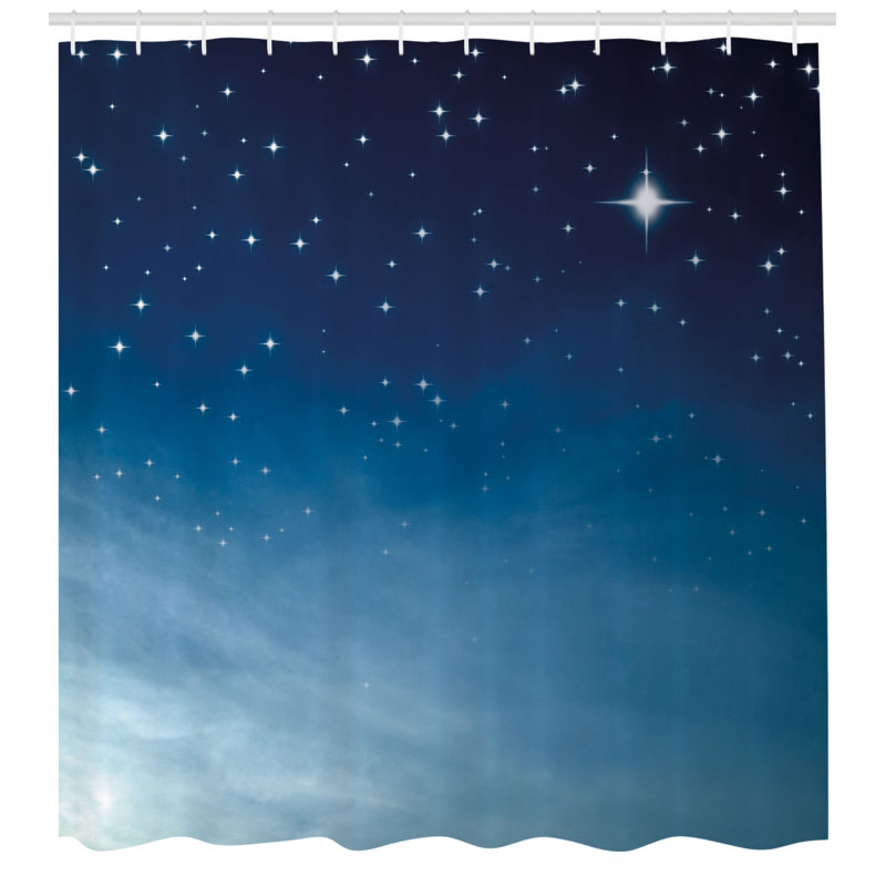 Ensemble de rideau de douche et de crochets night, H 69 po x l 105 po