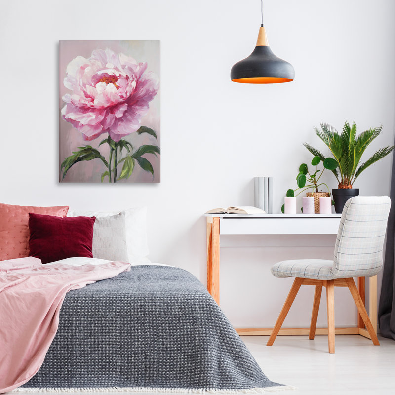 Art floral rose sur toile florale par Petals Prints Design, H 36 po x l 24 po
