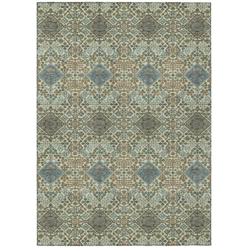 Machine Washable Indoor/Outdoor Chantille ACN2477 Global Rug, Celery, 8' x 10'