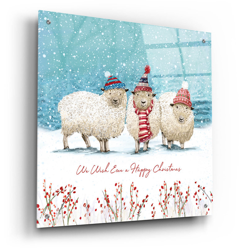  «We Three Sheep» par Elle Media Group, art mural en verre acrylique, 24 po x 24 po, H 24 po x l 24 po