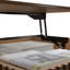 Table basse à plateau relevable cannelé 31,5 pouces avec rangement ouvert et caché, mécanisme de levage hydraulique, pieds en bois massif rétro pour le salon, canapé (noyer)-151699651