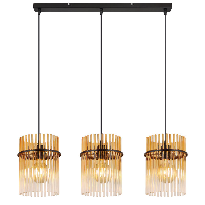 Decole 3 - Light Matte Black Pendant, Amber