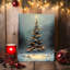 Thème de sapin de Noël illuminé d'hiver, art mural sans cadre, 16 x 20