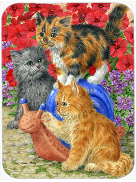 Caroline's Treasures Kittens Glass Cutting Board