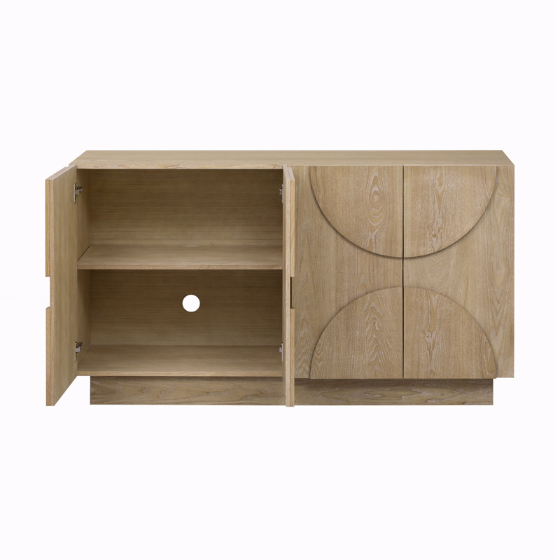 4-Door Large Storage Sideboard, Natural