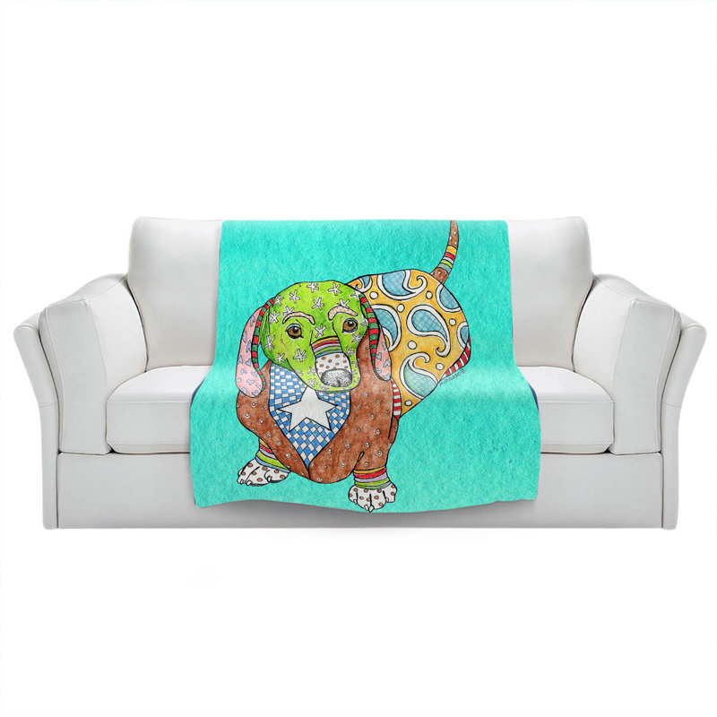  Couverture pour chien Schnauzer, 51 po x 60 po, Turquoise, Teckel