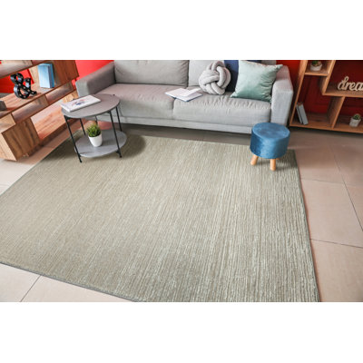 Davide 1228 Transitional Striated Beige Area Rug