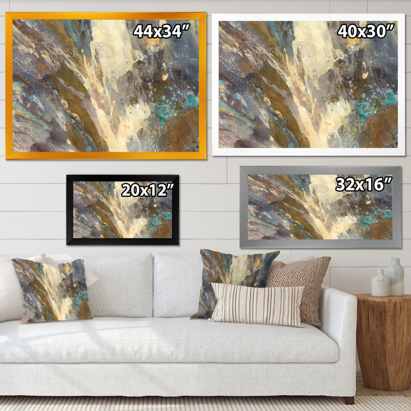 «Fire and Ice Minerals IV», reproduction d'art sur toile, H 30 po x l 40 po x P 1,5 po, Cadre noir