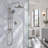 Two Functions Wall Mounted Bathroom Shower Faucet with Handheld Matte Black-129577857