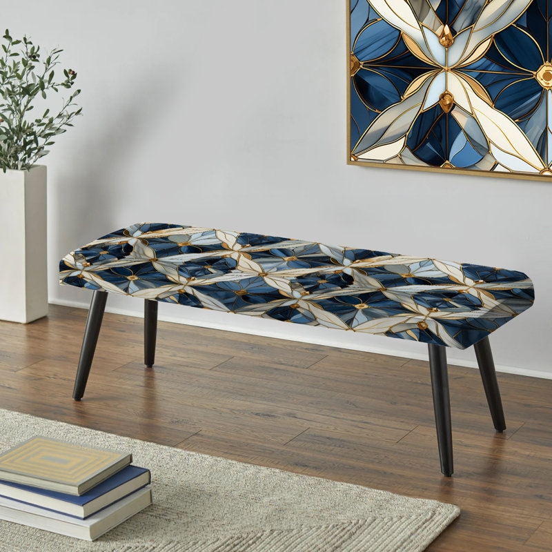 Motif de marbre rétro - banc rembourré en marbre noir