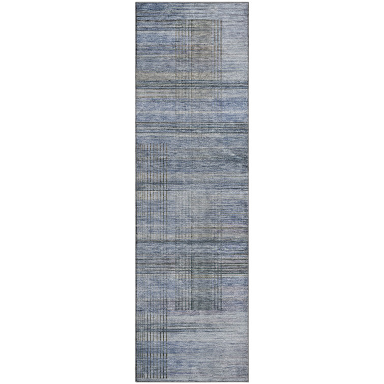 Premium Machine Washable Prisco Blue Rug