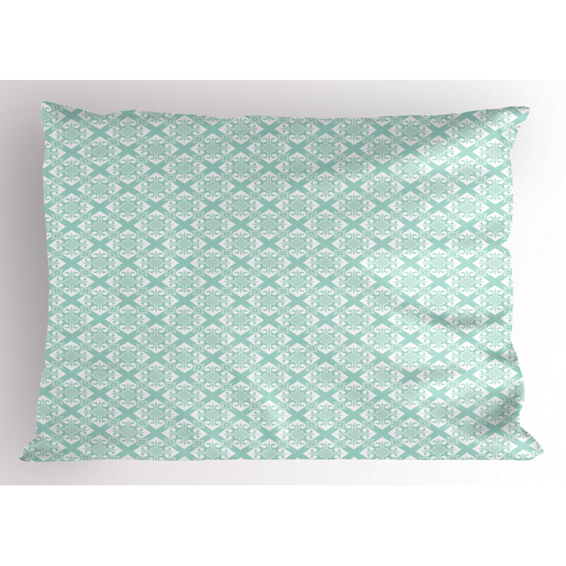 Blue/White Polyester Microfiber Piece Sham, Twin