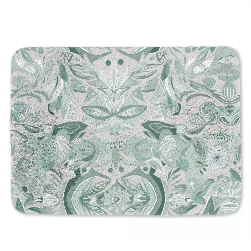 Tapis de bain à motif floral, L 17 po x L 24 po