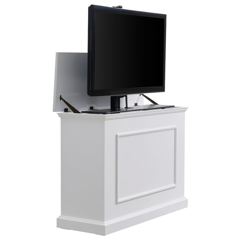 L'armoire qui s'élève pour téléviseur à écran plat de 50 po ou moins Elevate, Blanc