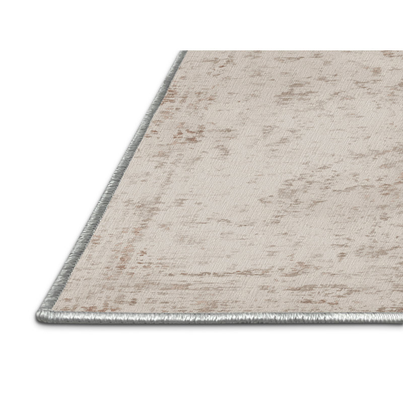 Machine Washable Abstract Beige Area Rug, Rectangle 8' x 10'