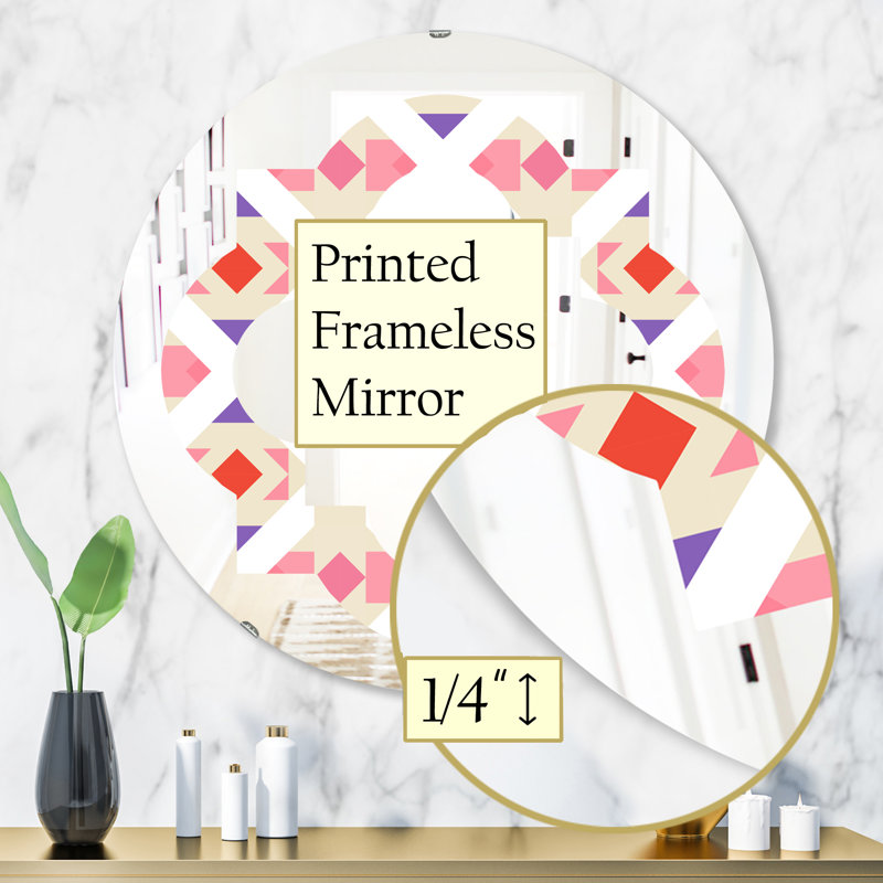 Miroir mural triangulaire sans cadre éclectique, H 31,5 po x l po