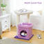Cat Tree Flower Cat Tower for Indoor Cats with Private Cozy Cat Condo, Natural Sisal Scratching Posts and Plush Pom-pom for Small Cats, Purple