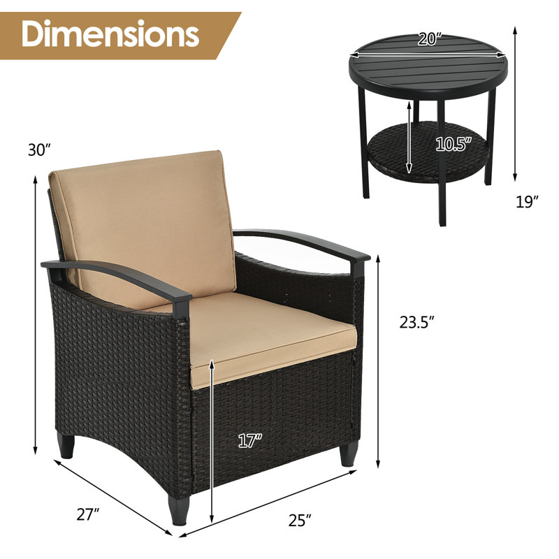 2 - Person Patio Conversation Set with Cushions