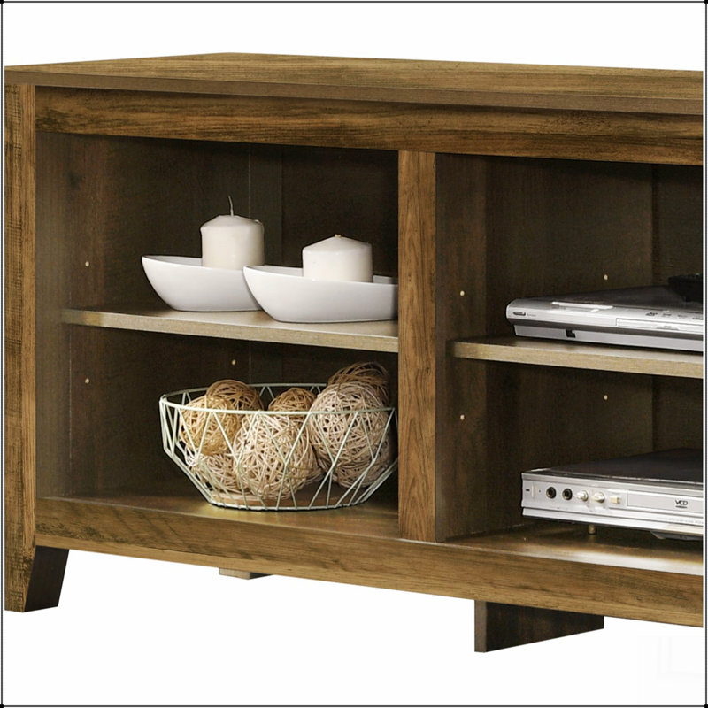 Benito Knotty Oak 70"W TV Stand with Open Shelves and Cable Management, Oak