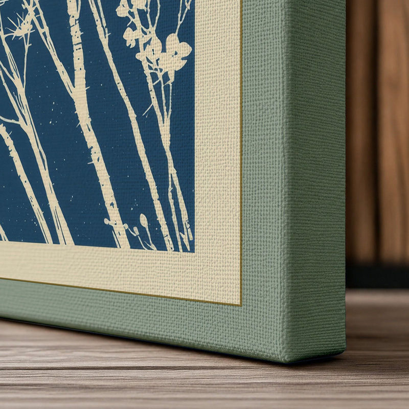 Wildflower Silhouettes Botanical - Wrapped Canvas, 18x12 - 45.7 x 30.5 cm, Sage Border