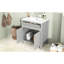 Meuble-lavabo de 30 po avec lavabo sous comptoir en céramique - Structure moderne en bois massif gris