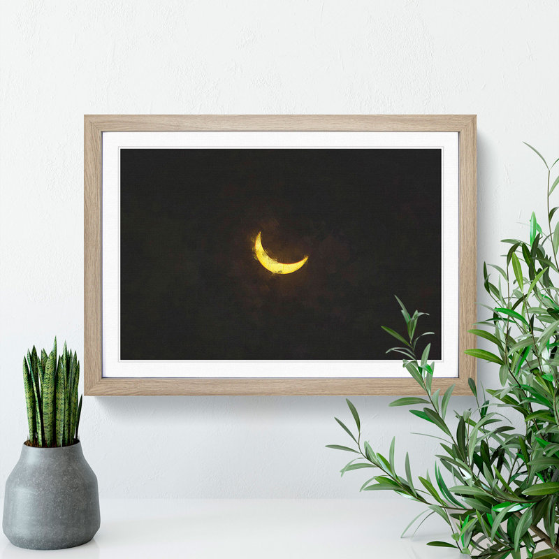 Solar Eclipse - Picture Frame Painting Print, Oak Framed, 45cm H x 63cm W x 2cm D