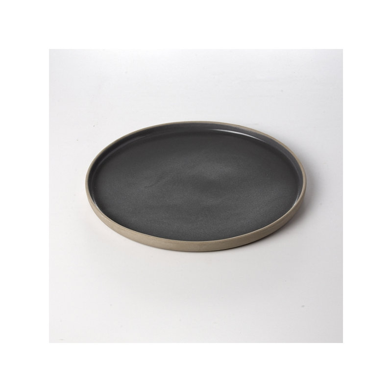 Assiette plate 11 po Cheeseman, Gris