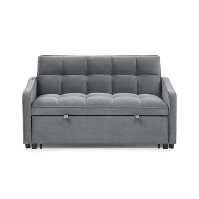 Collinward 53" W Murphy Sofa Bed Loveseat with Adjustable Tufted Back and USB Outlet