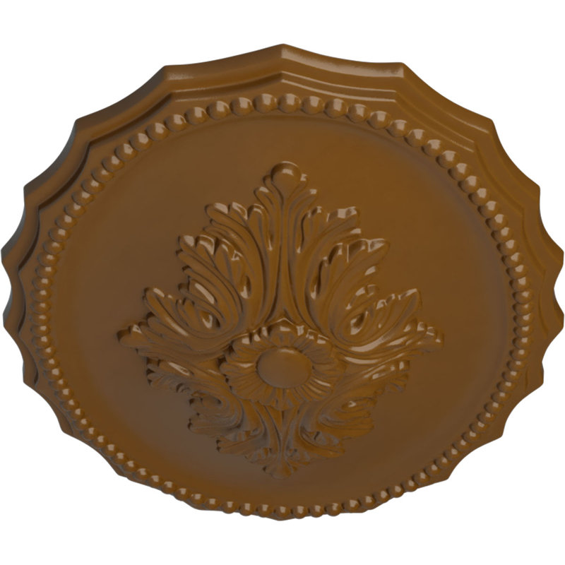 Médaillon de plafond Endurathane Oxford, l 16 7/8 po x H 11 3/4 po x P 1 1/2 po, finition topaze fumée peinte à la main