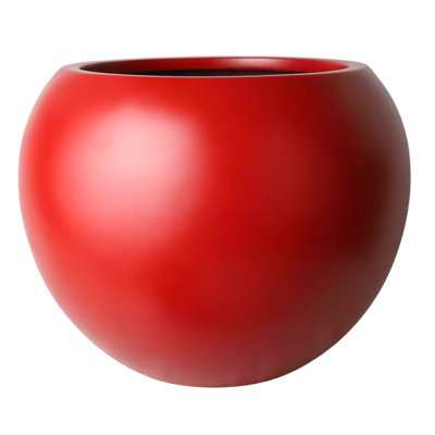 Kute Nest Indoor/Outdoor Fiberstone Globo Ball Planter - Santorini White 12"D (Opening 7.8")