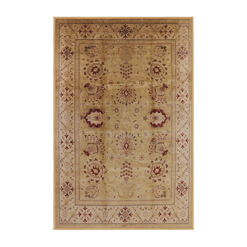 Tapis oriental beige / rouge, Tapis de couloir 2 pi x 5 pi