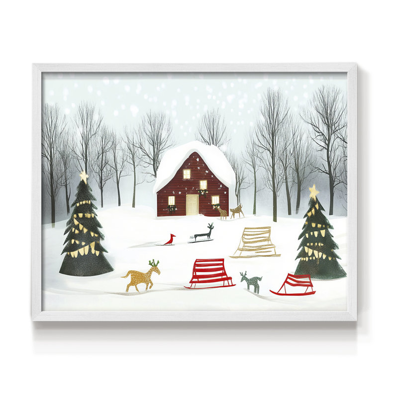 Art de Noël - XCIV - Reproduction encadrée - Restickable, H 22 po x l 28 po, Blanc