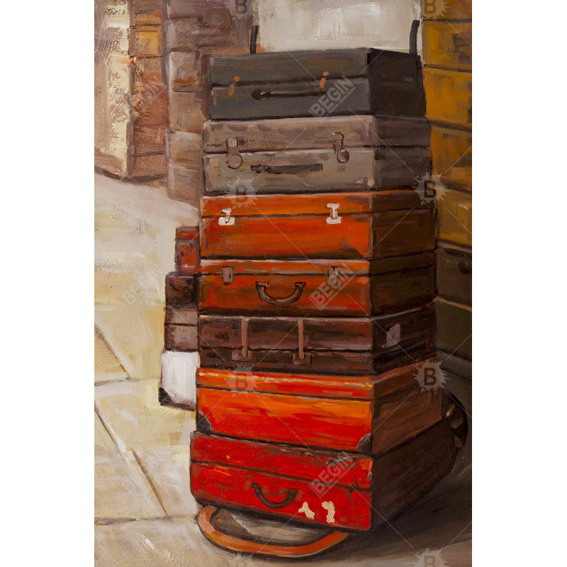 «Old Travelling suitcases» sur toile