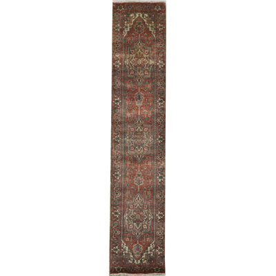 Hand-Knotted High-Quality Red and Red Runner