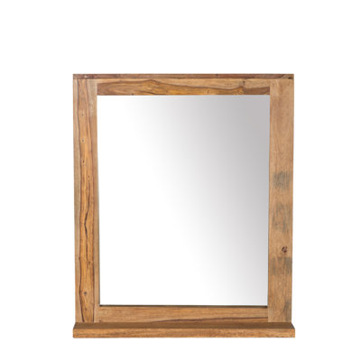Alaina Wood Flat Wall Mirror