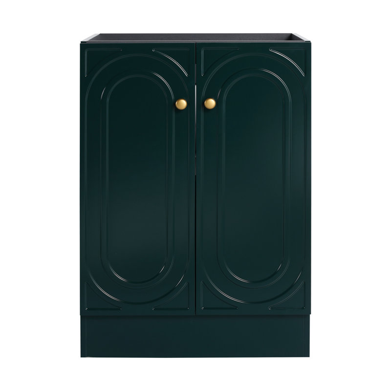 Meuble-lavabo autoportant sans lavabo, Vert foncé