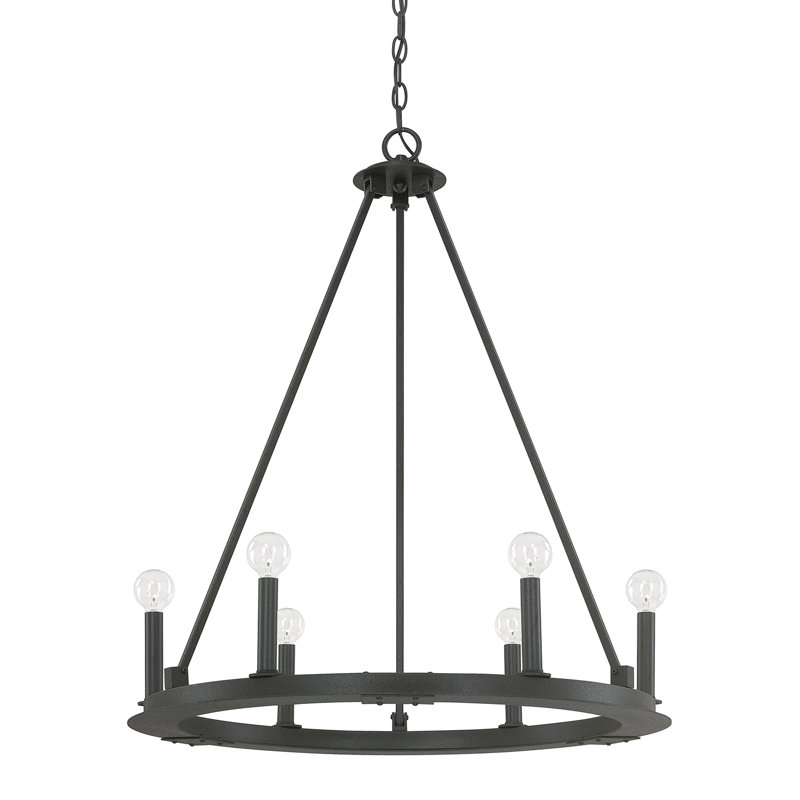 Pekalongan Dimmable Wagon Wheel Chandelier, 6