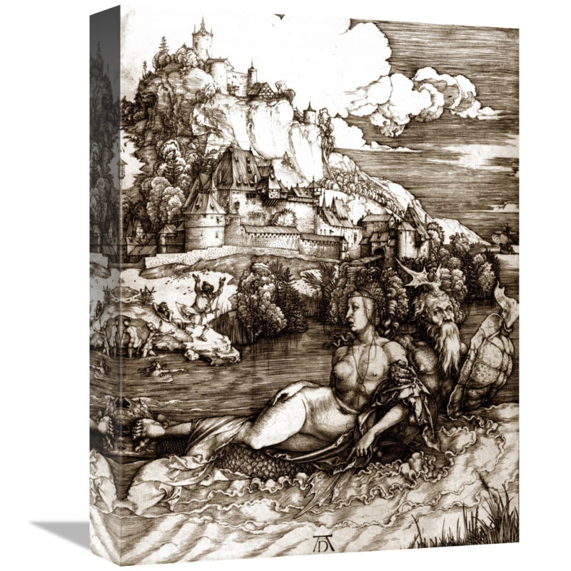 " The Sea Monster " by Albrecht Dürer, 30" H x 23" W x 2" D