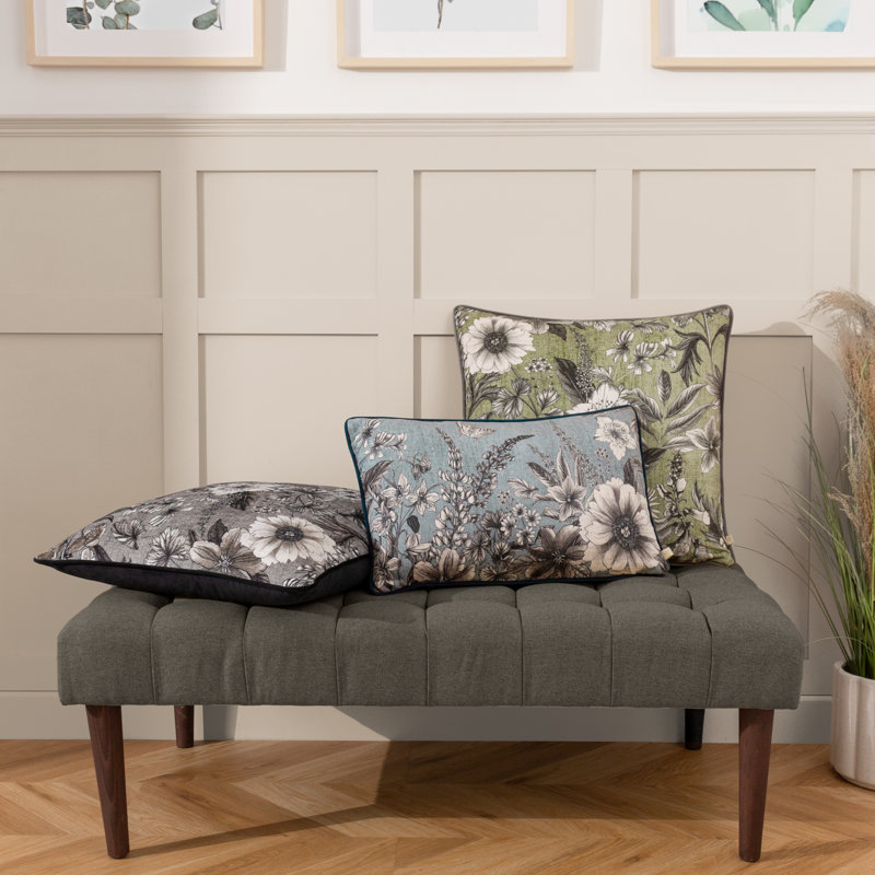 Lorryann Floral Square Cushion, Brown