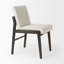 Chaise d'appoint de salle à manger en tissu crème et brun