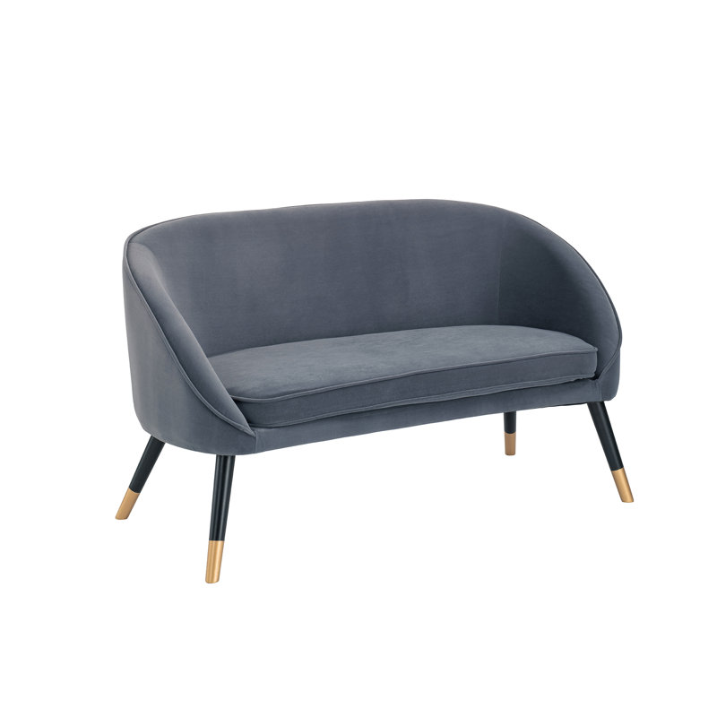 Ventanna 2 Seater Velvet Loveseat, Navy