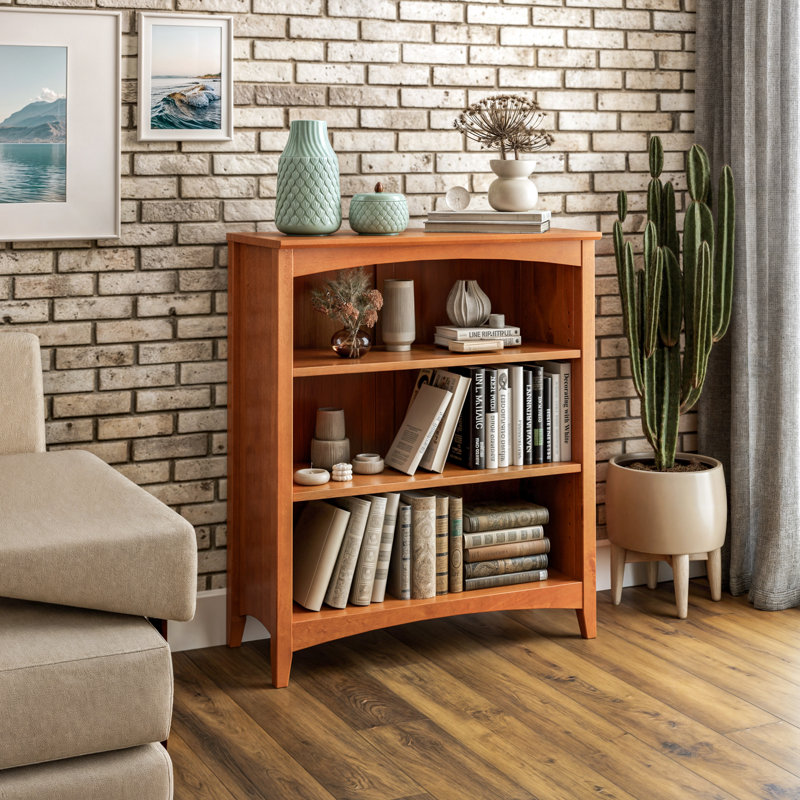 Colton Bookcase, (3 Shelves) 36" H x 30" W x 13"D, Cherry