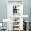 Garde-manger industriel avec 4 portes et tablettes, armoire blanche pour la chambre à coucher, le salon, le rangement dans l'entrée, les tablettes de cuisine,