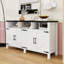 Buffet élégant à 4 portes avec prise de courant intégrée, tablettes réglables et grand espace de rangement-412675834