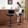 Swivel Adjustable Height Bar Stools with Footrest and Thick Cushion Curved Backrest(Set of 2)
